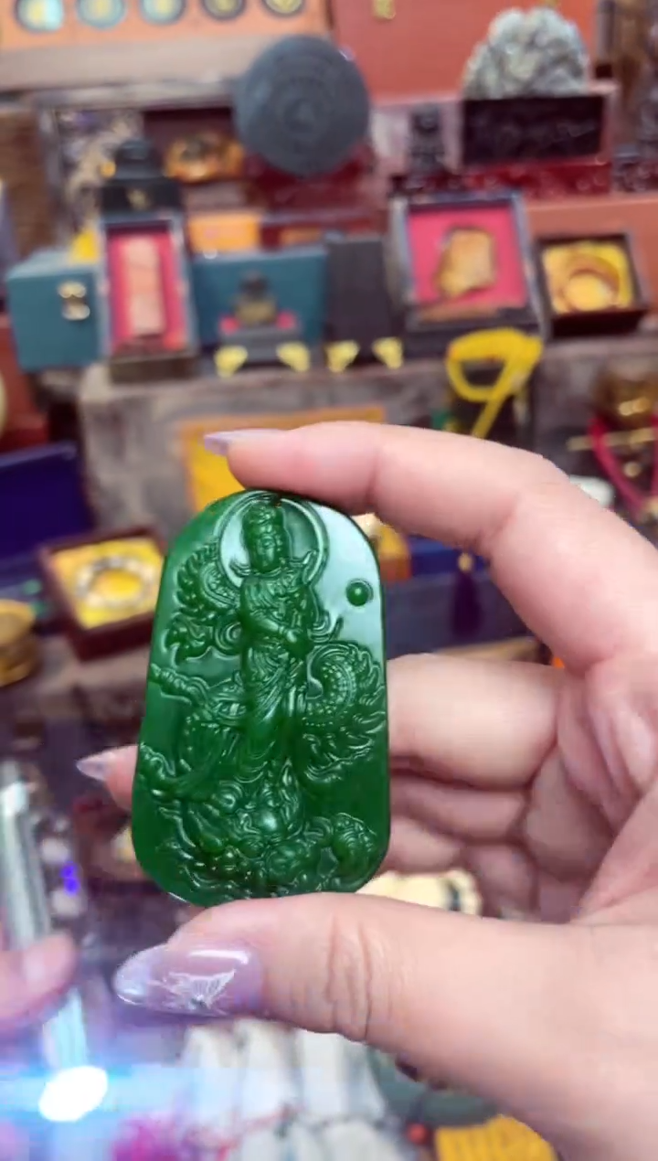 【闪购商品】和田玉（碧玉）吊坠未镶嵌观音           