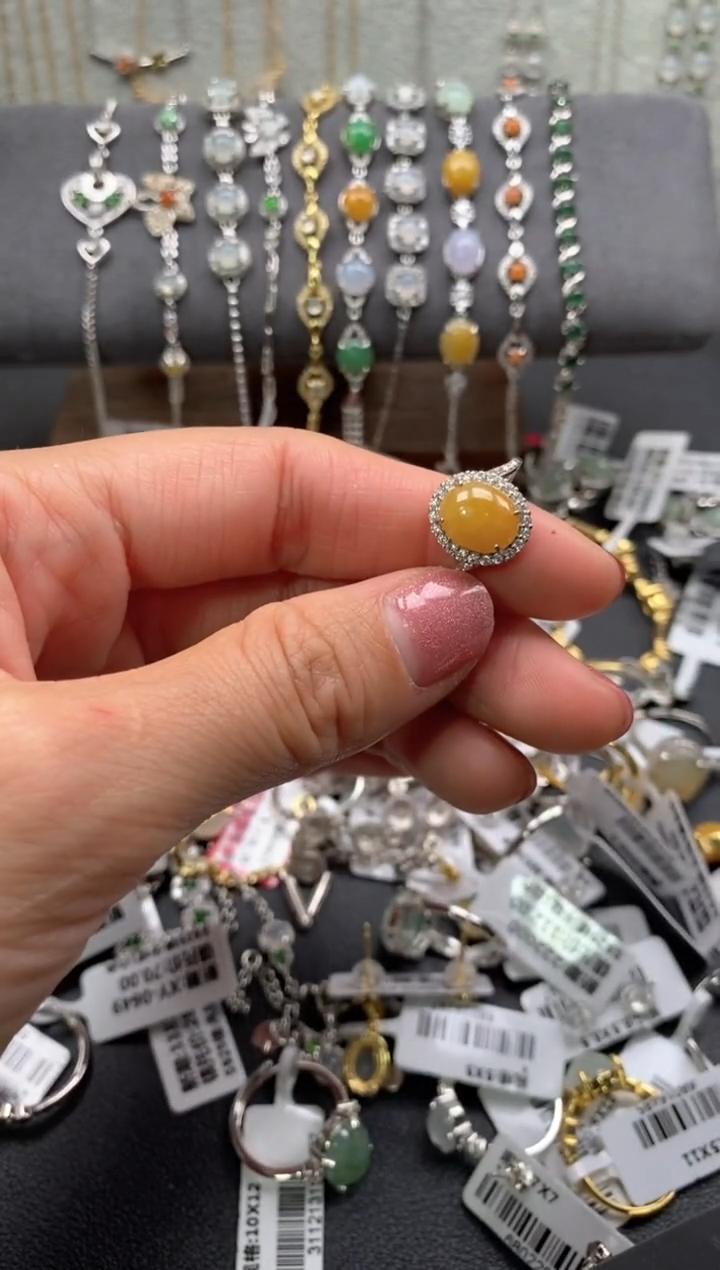 【闪购商品】翡翠戒指银S925镶嵌111111111     9