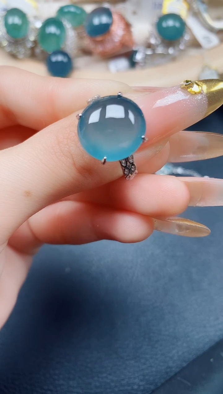 【闪购商品】翡翠戒指银S925镶嵌翡翠