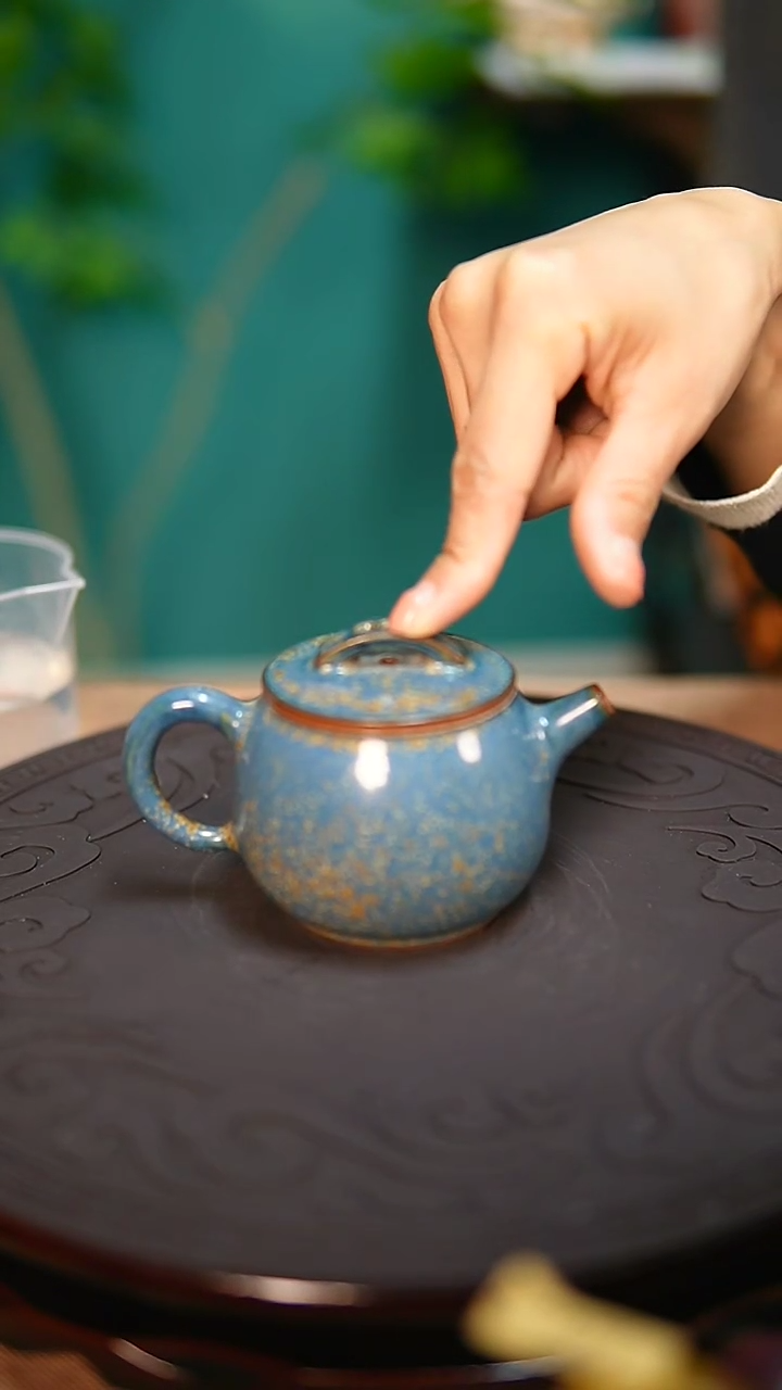 【闪购商品】杯原产地钧尚源钧瓷孔雀蓝汉瓦