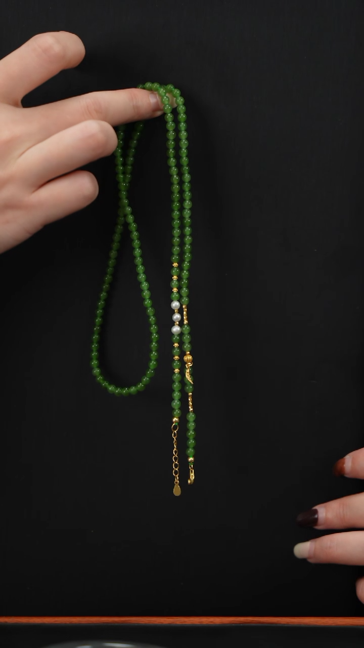 【闪购商品】和田玉项链未镶嵌碧玉4mm项链DIY