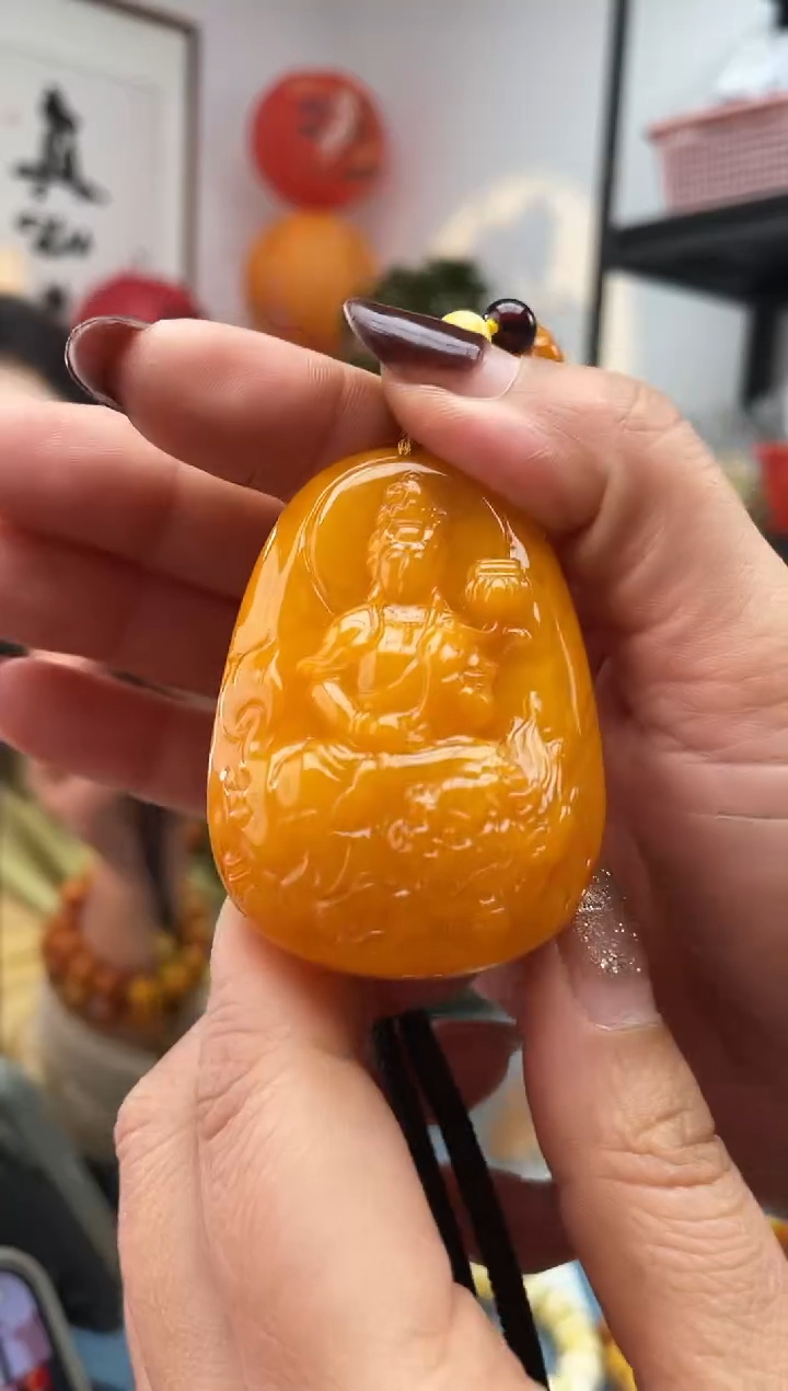 【闪购商品】蜜蜡珠宝奇石未镶嵌28文殊发一件