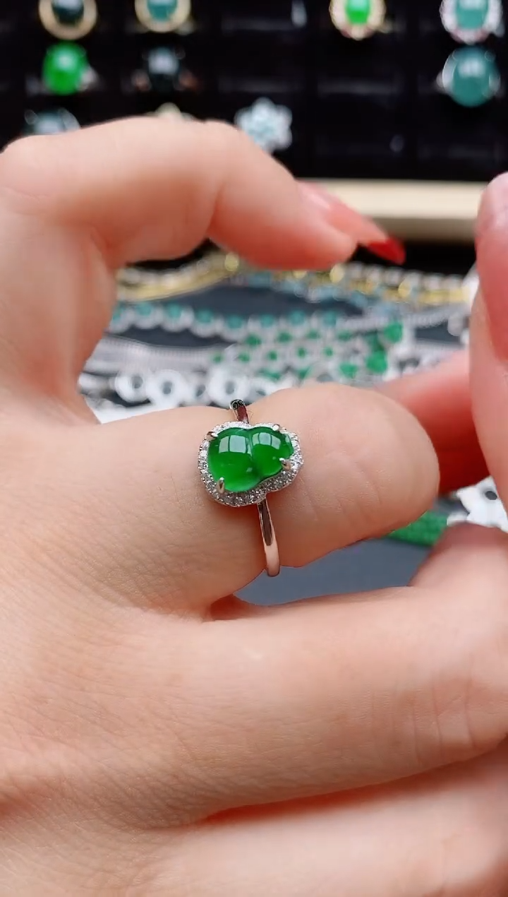 【闪购商品】翡翠戒指银S925镶嵌321321