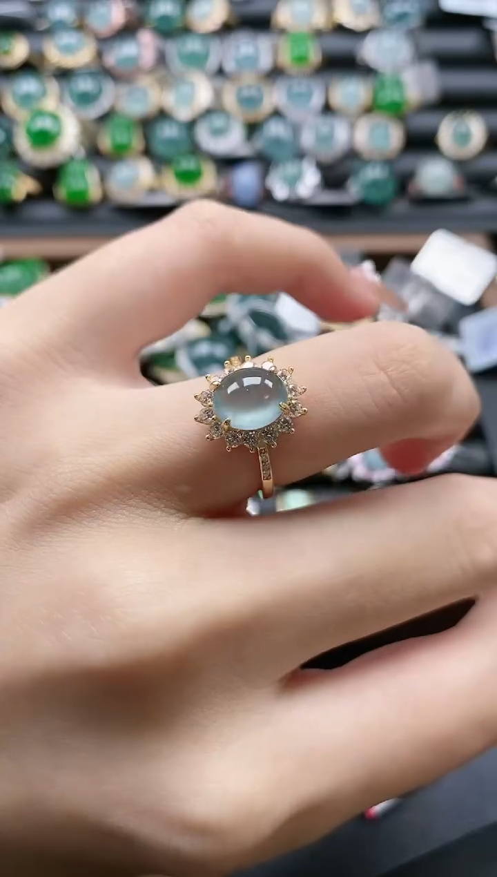 【闪购商品】翡翠戒指银S925镶嵌51151