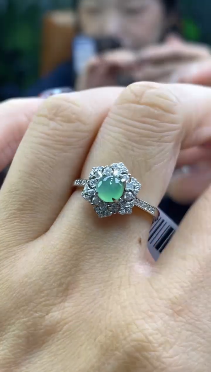 颈饰银S925镶嵌翡翠净货16069