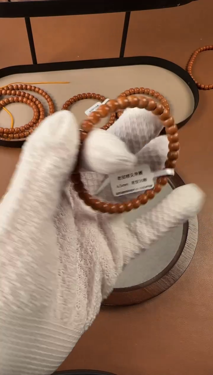 手串橄榄核6.5mm老挝核尖单圈，老挝树王料子，孔道三花