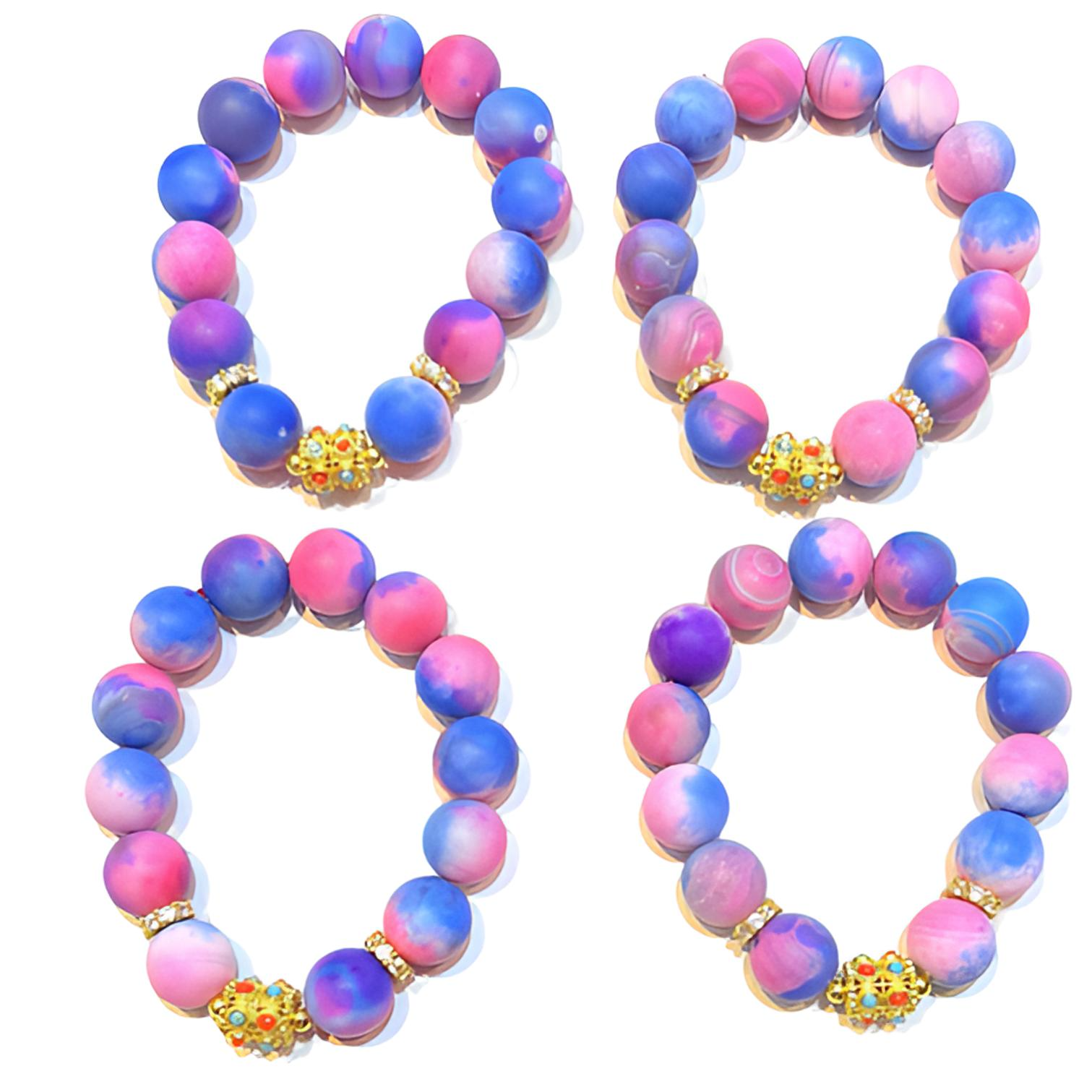 高定珠宝霜霜五矿共生玫瑰粉蓝手串设计款XS258