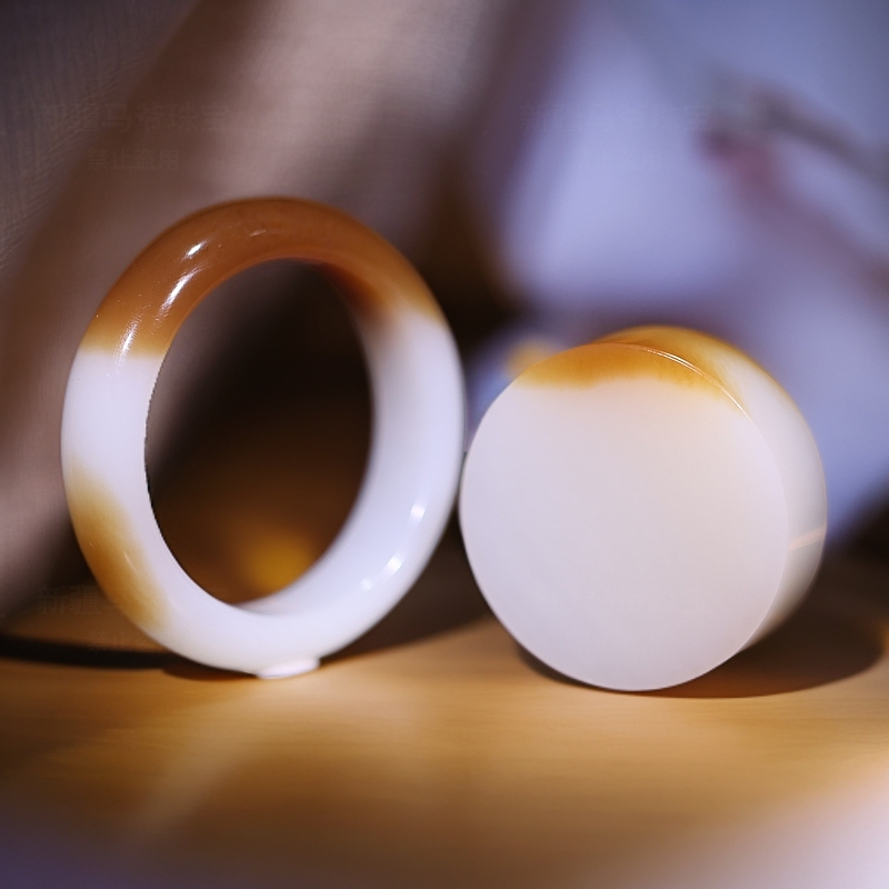 【新疆马爷珠宝】新疆金山糖白套镯