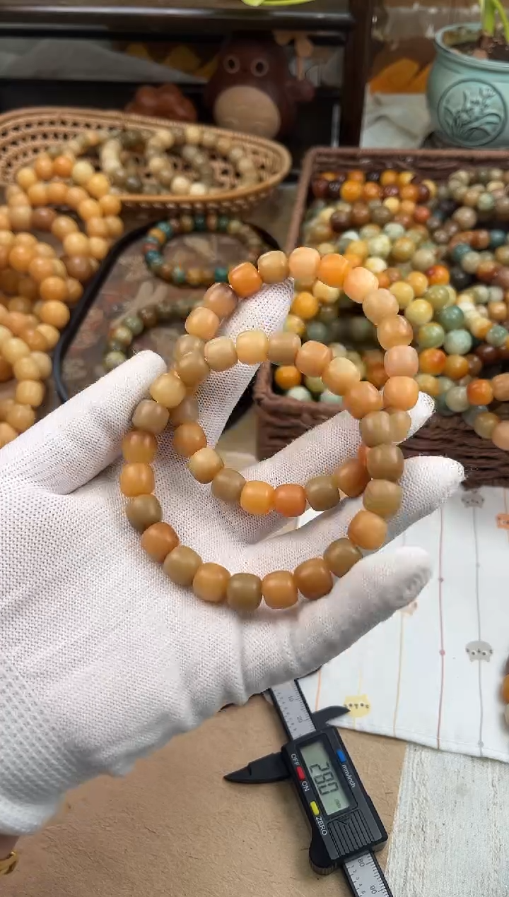 手串菩提根/象牙果a390 卡10 干磨天然