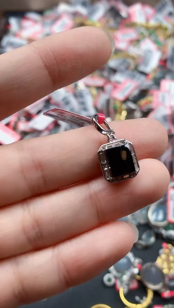 银S925镶嵌戒指翡翠天然A货缅甸翡翠