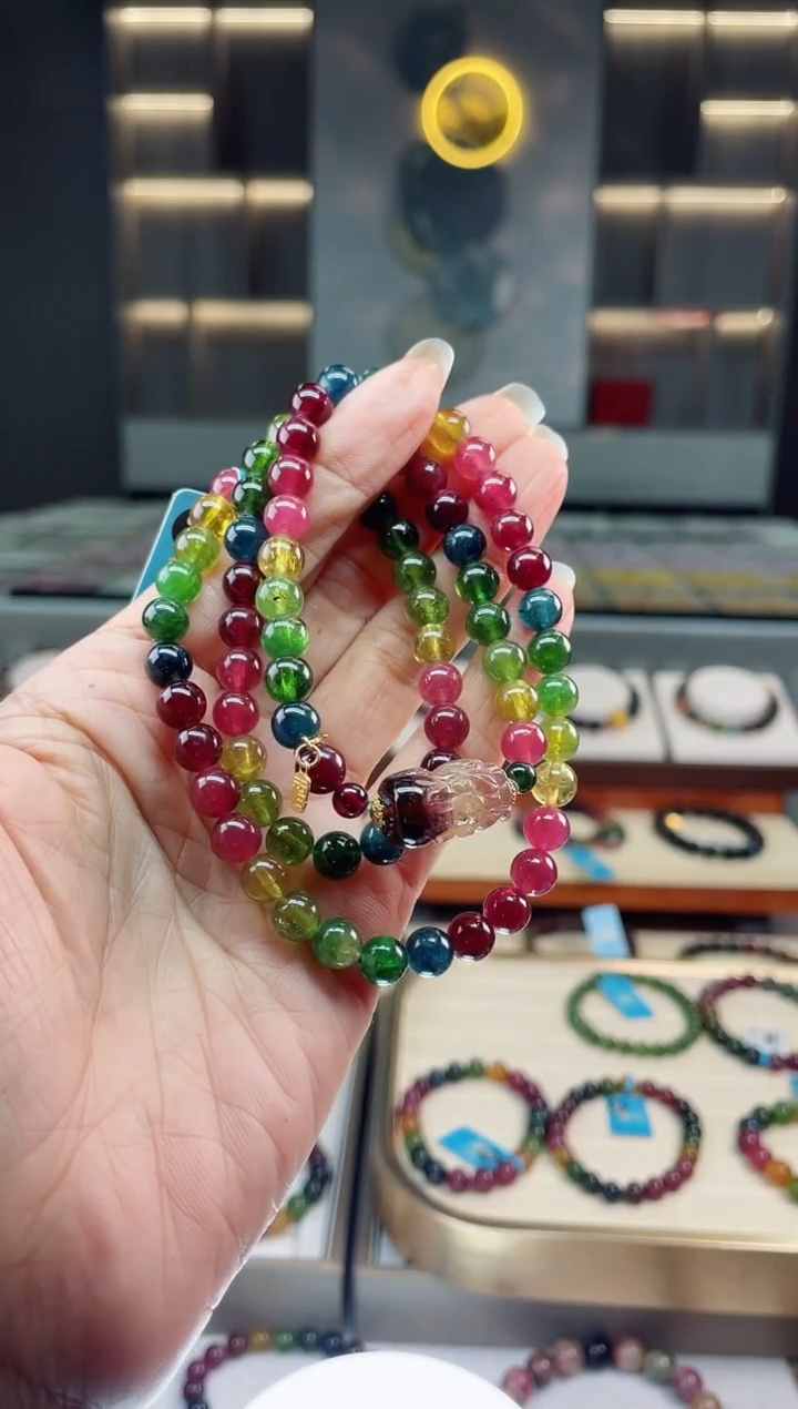 【闪购商品】碧玺三圈手串未镶嵌（多样性发一条）Q