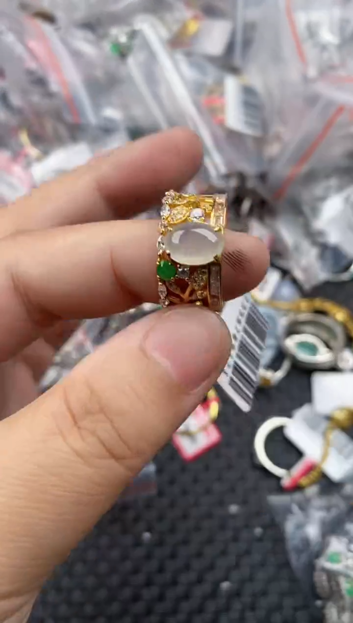 银S925镶嵌戒指翡翠33333  4
