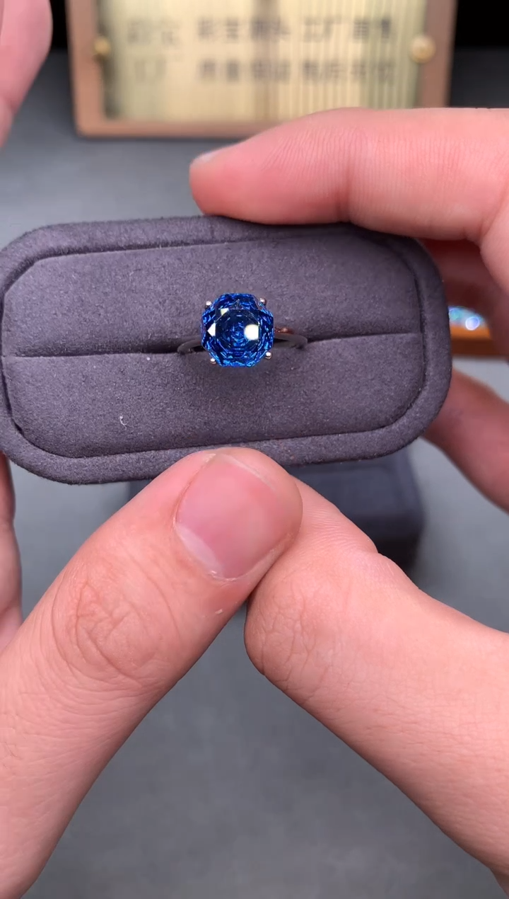 银S925镶嵌戒指托帕石2222