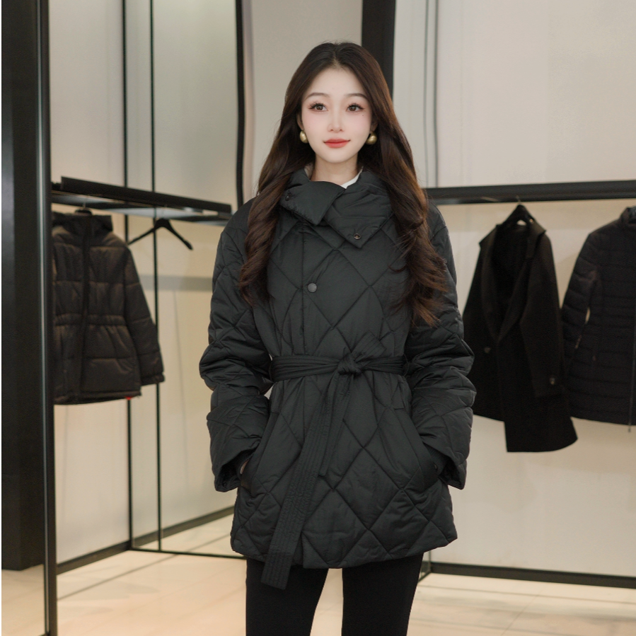 GIRDEAR/哥弟高领中长款热感力宽松新雪丽棉服保暖外套1400729