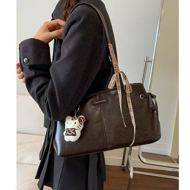 复古秋冬简约腋下新款时尚包包2025托特大容量小众通勤单肩