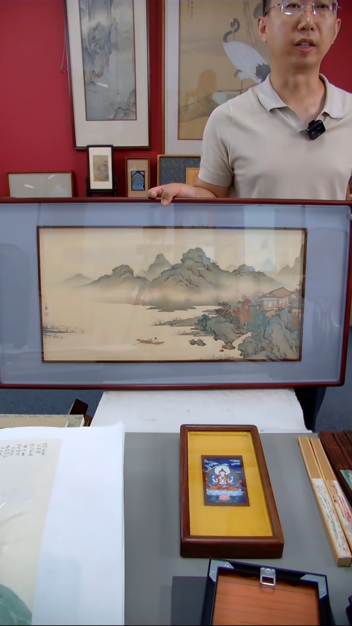 国画丁奕《探春图》装裱92*50