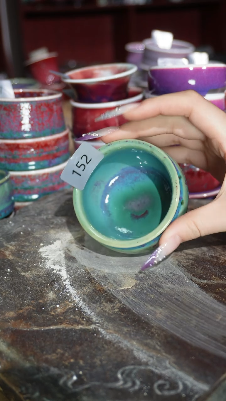 摆件陶精品窑变钧瓷茶器