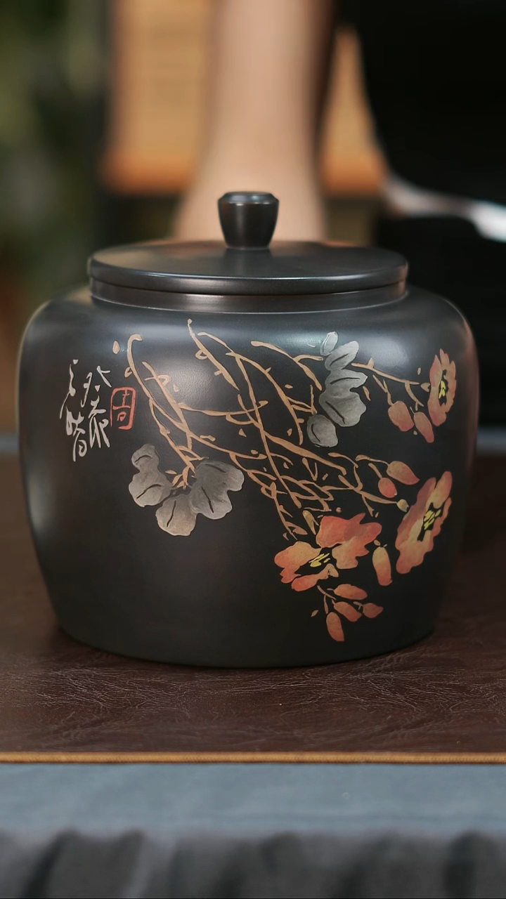 罐存茶山云水山涧建水紫陶福利微瑕357g醒茶罐 003