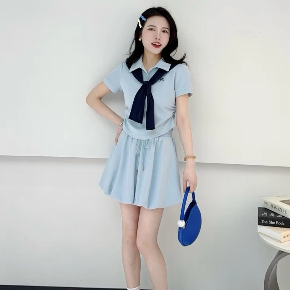 【遂宁恒宣】c80355时尚ins两件套半身裙套装