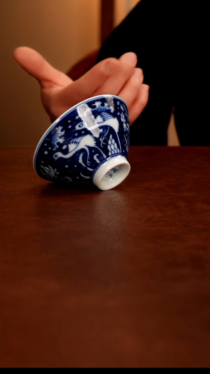 摆件陶景德镇瓷器，青花瓷手绘茶具~