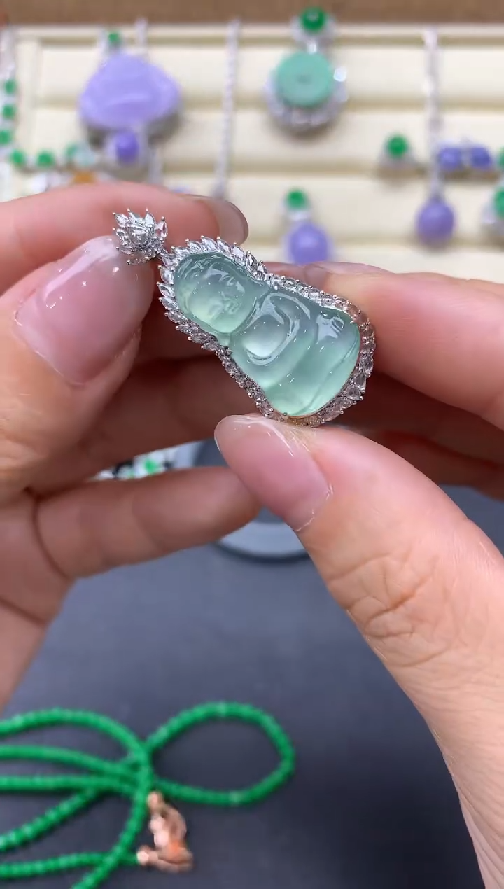 【闪购商品】翡翠颈饰18K金镶嵌608-中国好珍宝