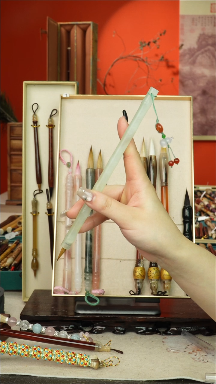 175号闪孤品高货毛笔链接 清水试笔 蘸墨不退