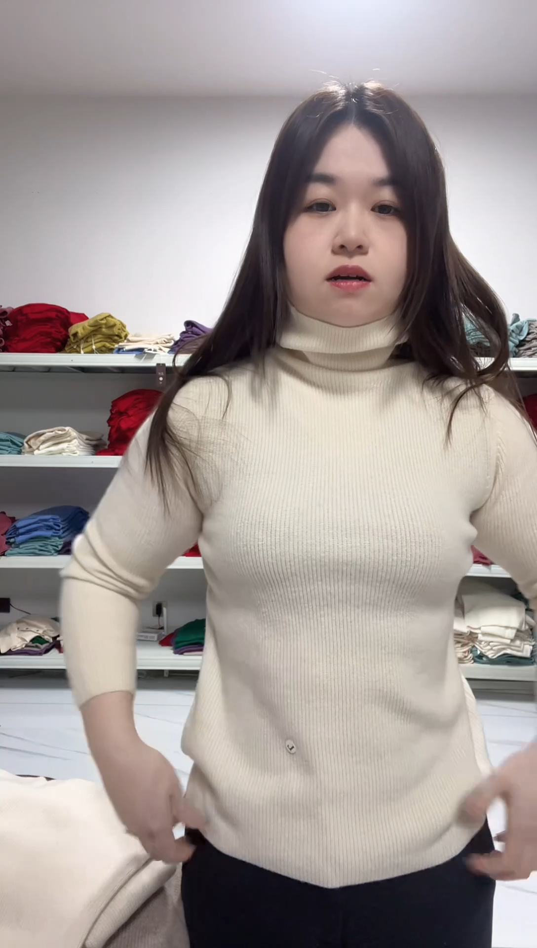 抽条高翻130斤米色两件