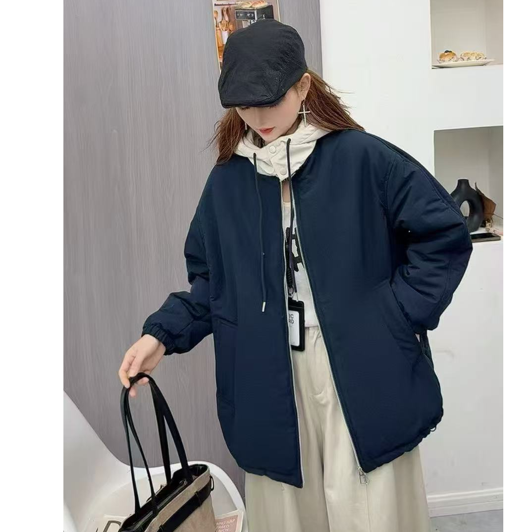 8818纯色百搭女士二棉外套