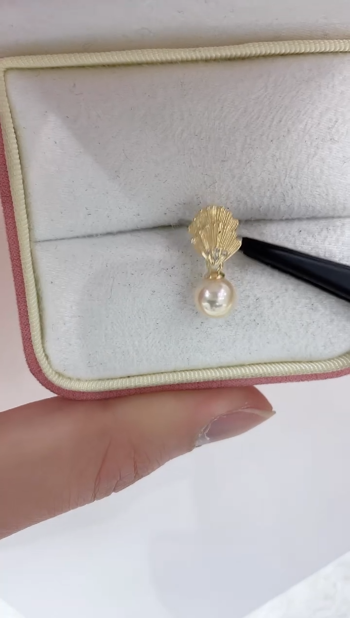 【闪购商品】海水珍珠吊坠(不含链)银S925镶嵌海水珍珠吊坠