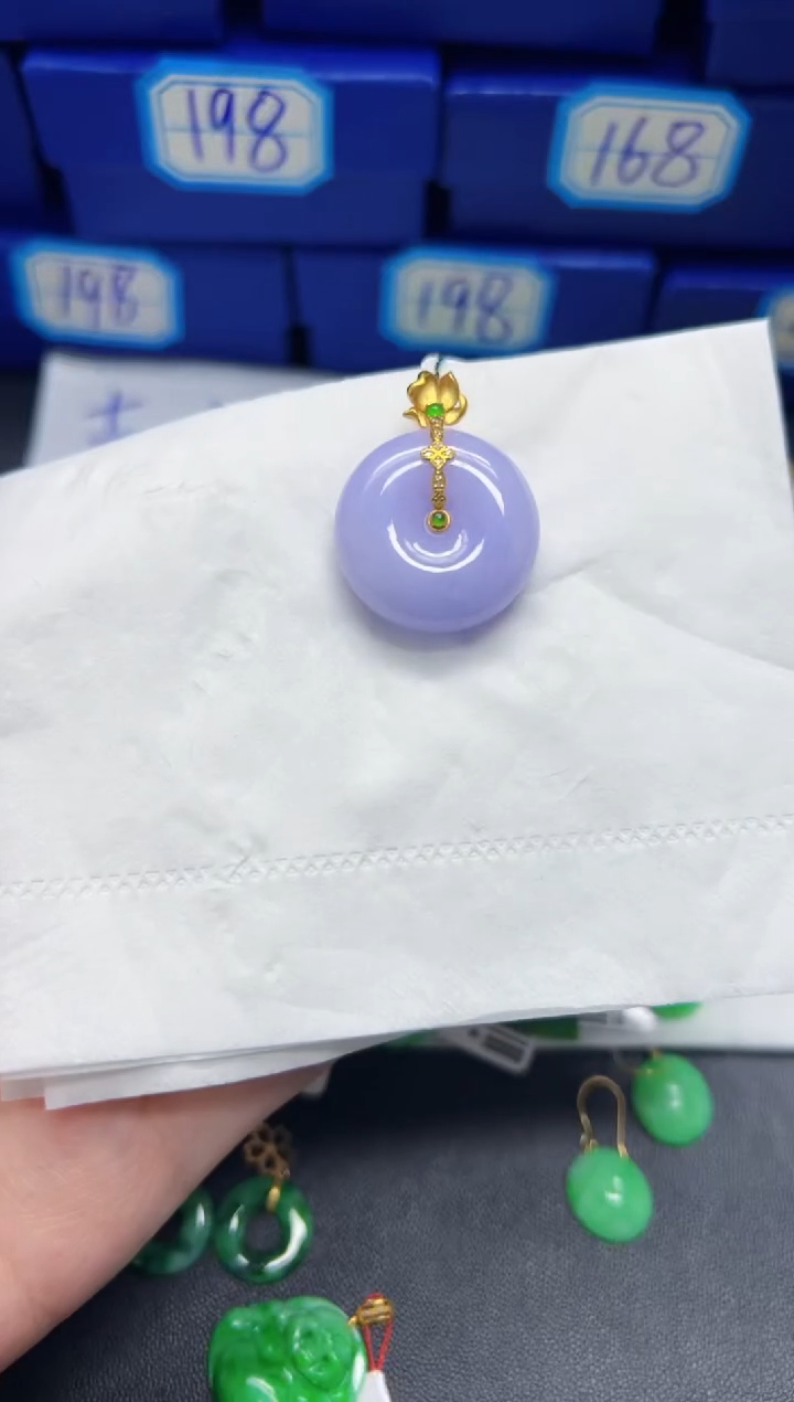 【闪购商品】翡翠颈饰18K金镶嵌Y缅料A货/支持复检/一件