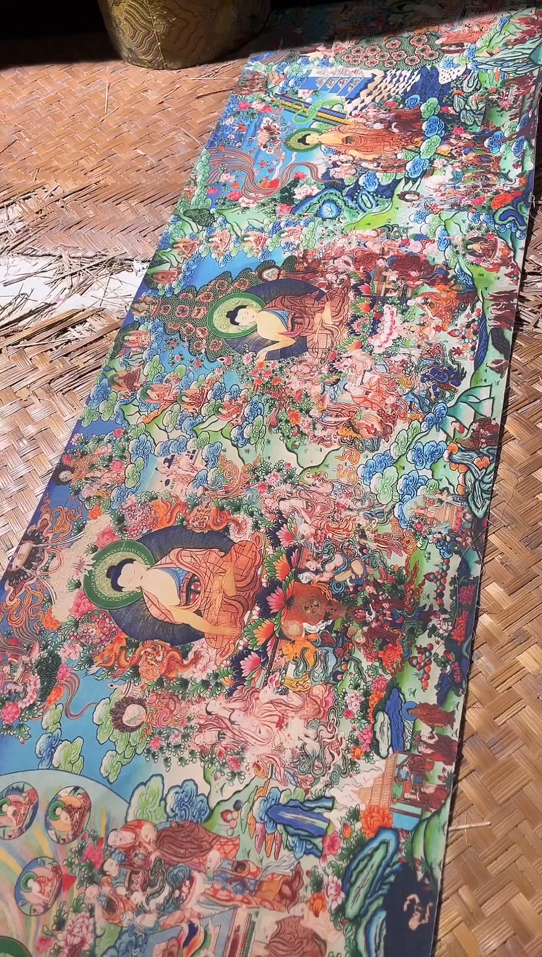 卷轴画菊菊唐卡tk160
