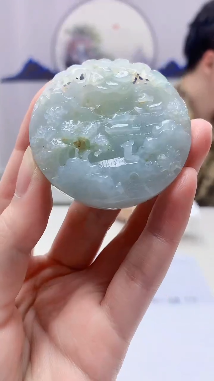 【闪购商品】定制翡翠未镶嵌4688zm-毛货挂件山水59