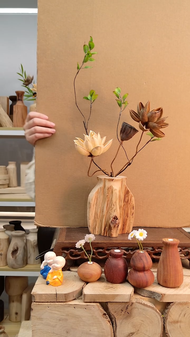 木实木花瓶一物一拍，发一个