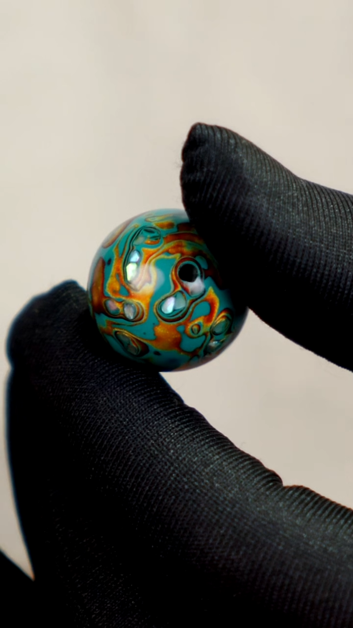 疯子大漆某松绿螺钿20mm