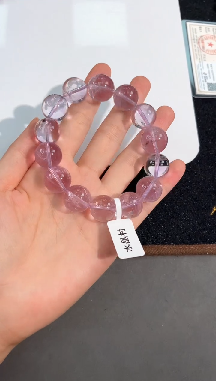 水晶手链未镶嵌59号BL115玻紫阿赛单圈16mm