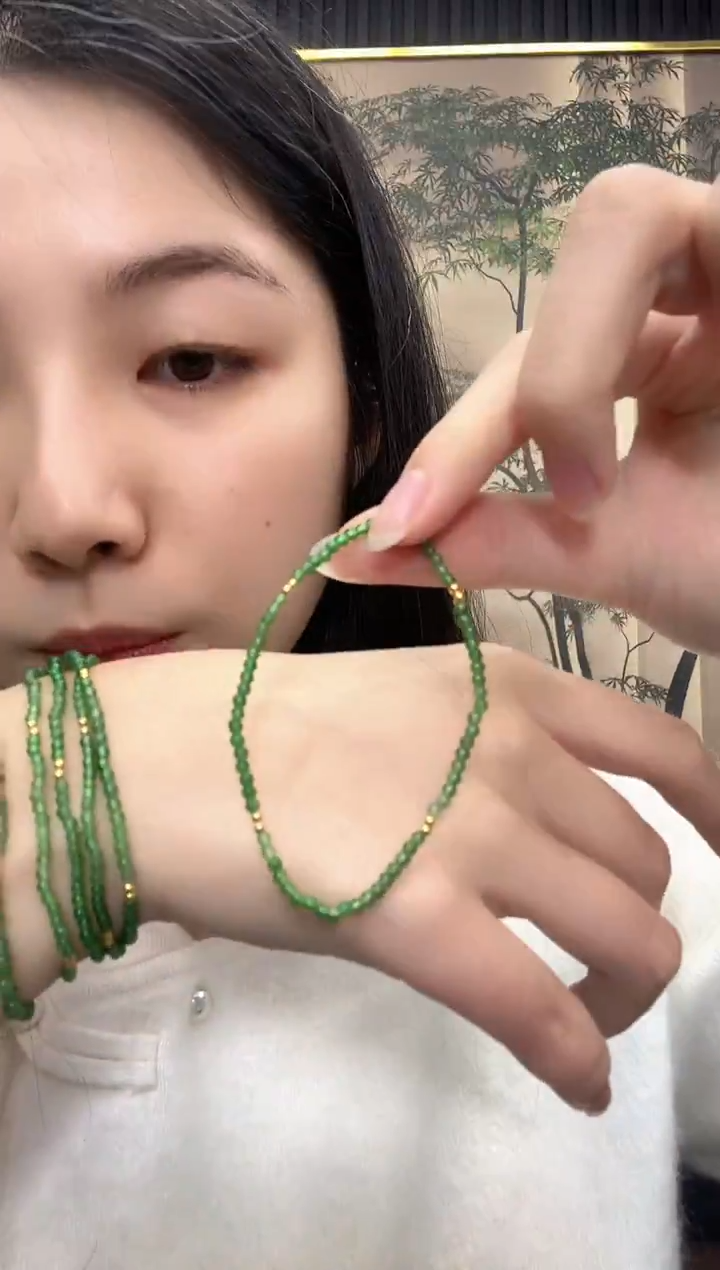 未镶嵌手串翡翠小米珠