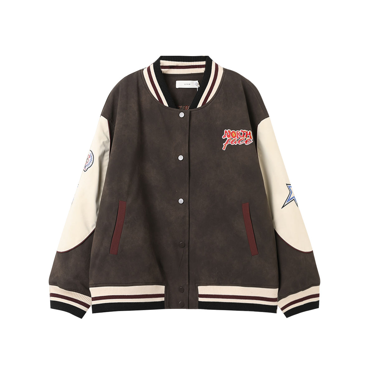【首次PO价】西町村屋复古休闲撞色感棒球服外套短款外套XH9D10448