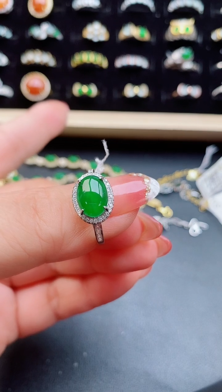 【闪购商品】翡翠戒指银S925镶嵌5085050