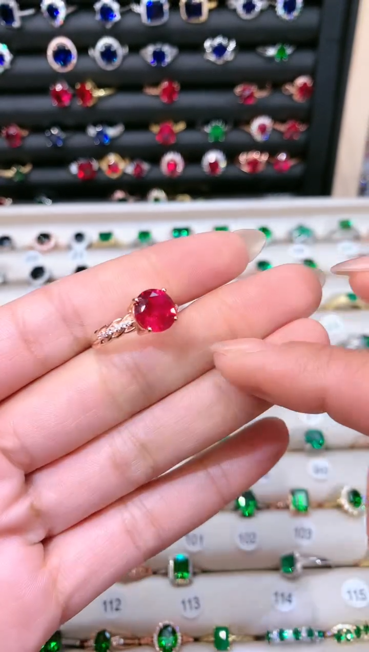 【闪购商品】红宝石戒指银S925镶嵌8