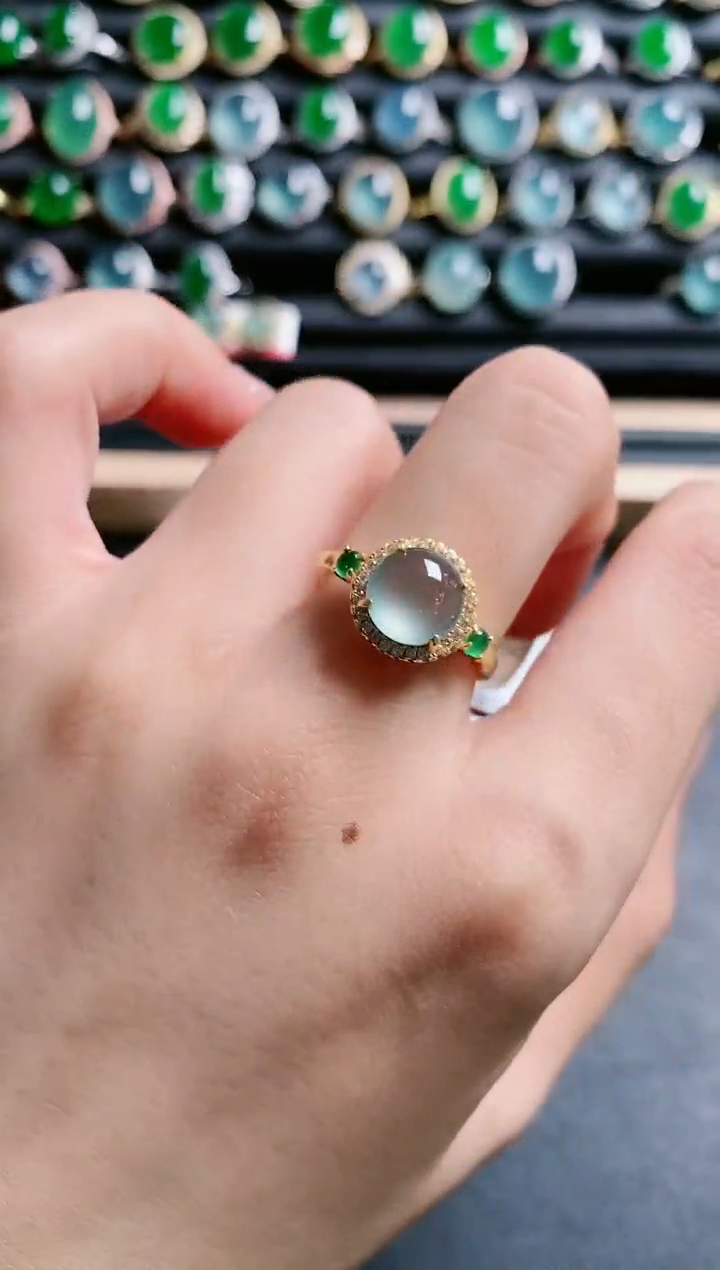 【闪购商品】翡翠戒指银S925镶嵌111111