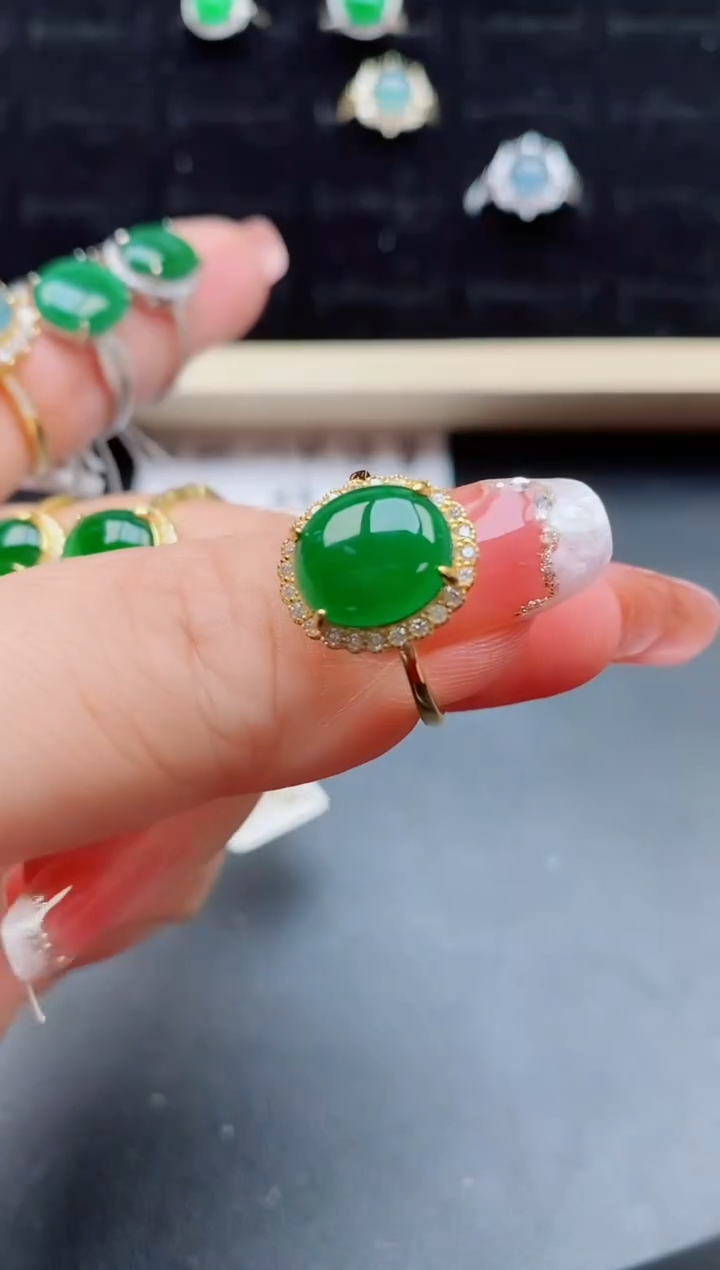 【闪购商品】翡翠戒指银S925镶嵌111111