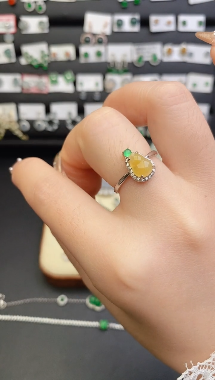 银S925镶嵌戒指翡翠0