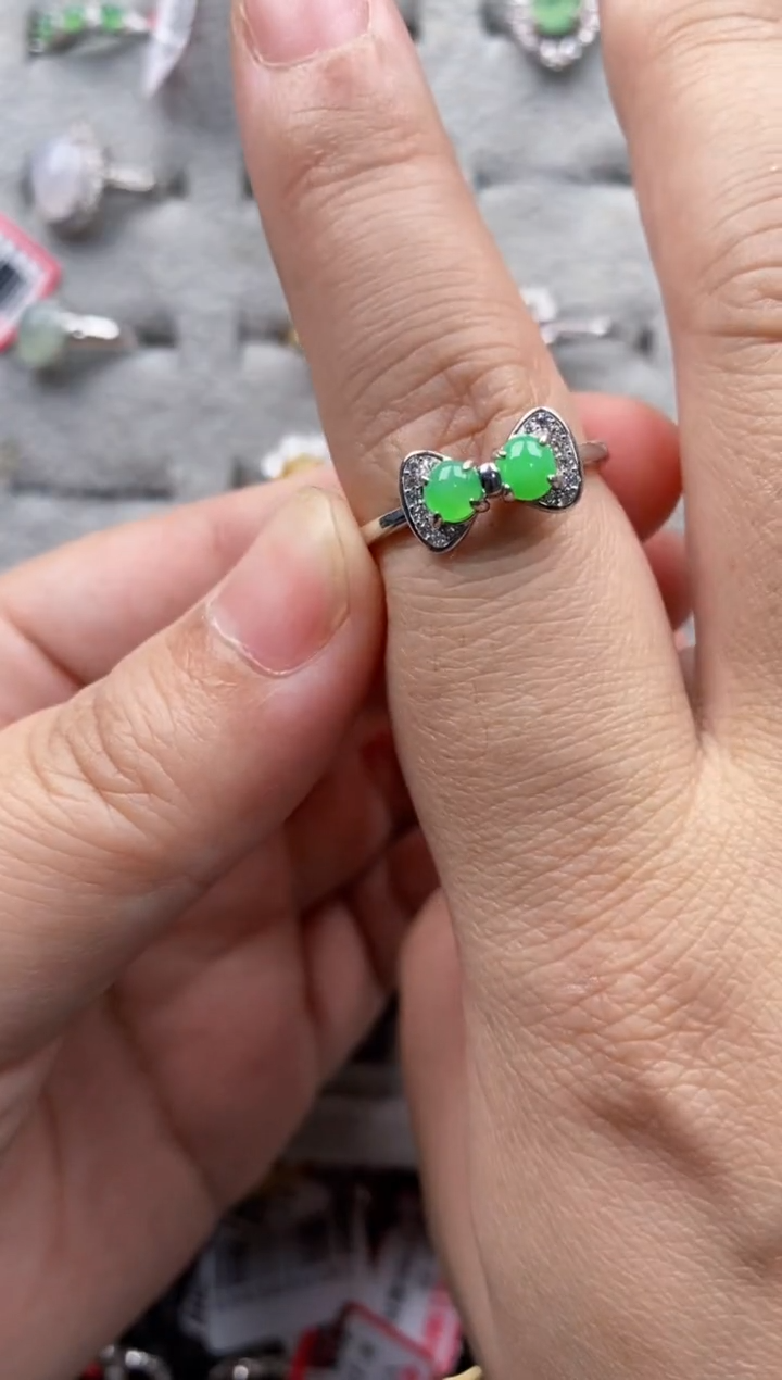 【闪购商品】翡翠戒指银S925镶嵌222222---8