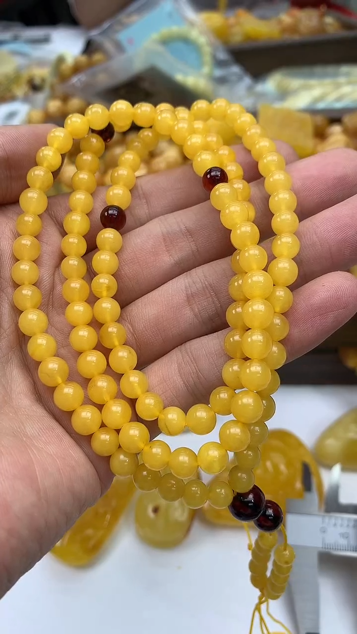 裸石琥珀未镶嵌链子卡6