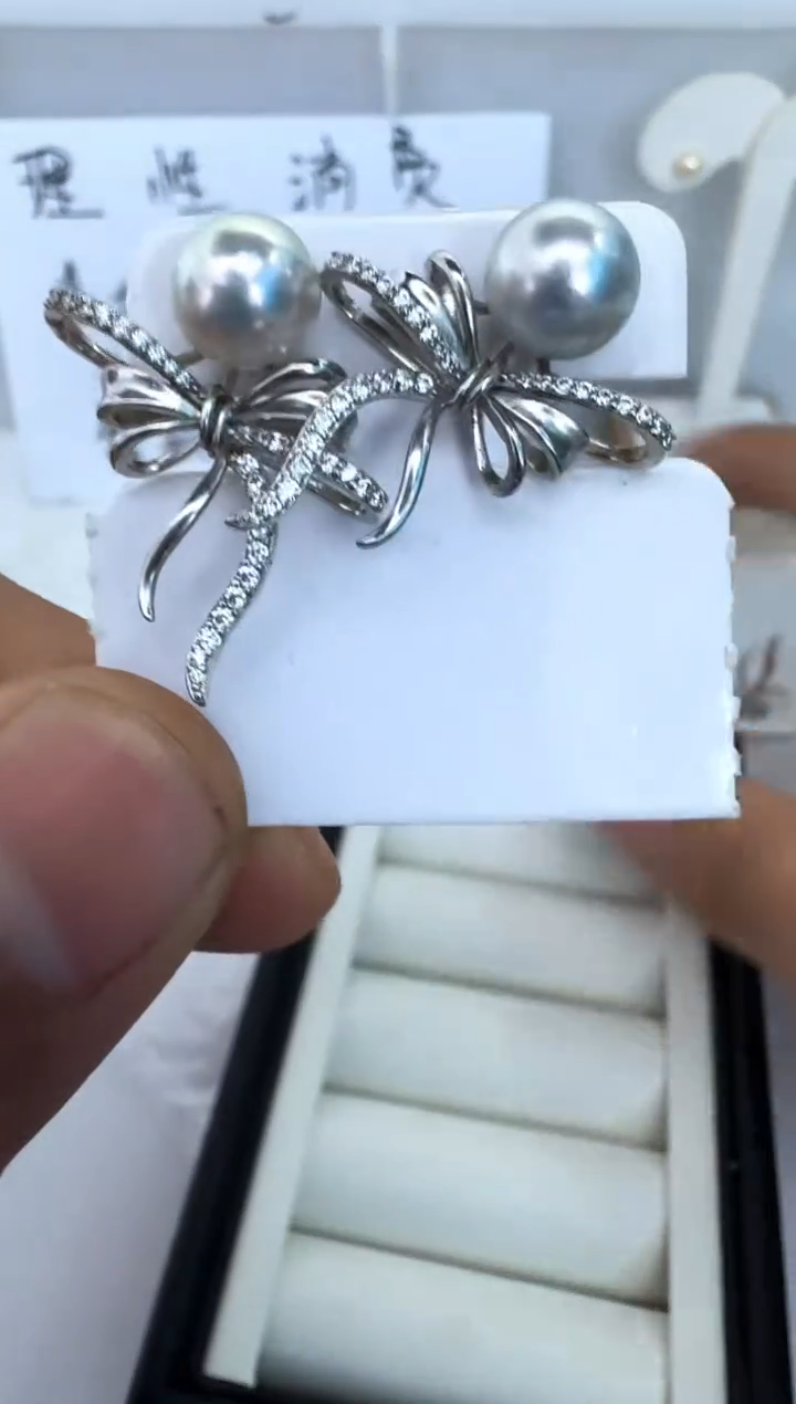 【闪购商品】海水珍珠耳饰银S925镶嵌耳钉