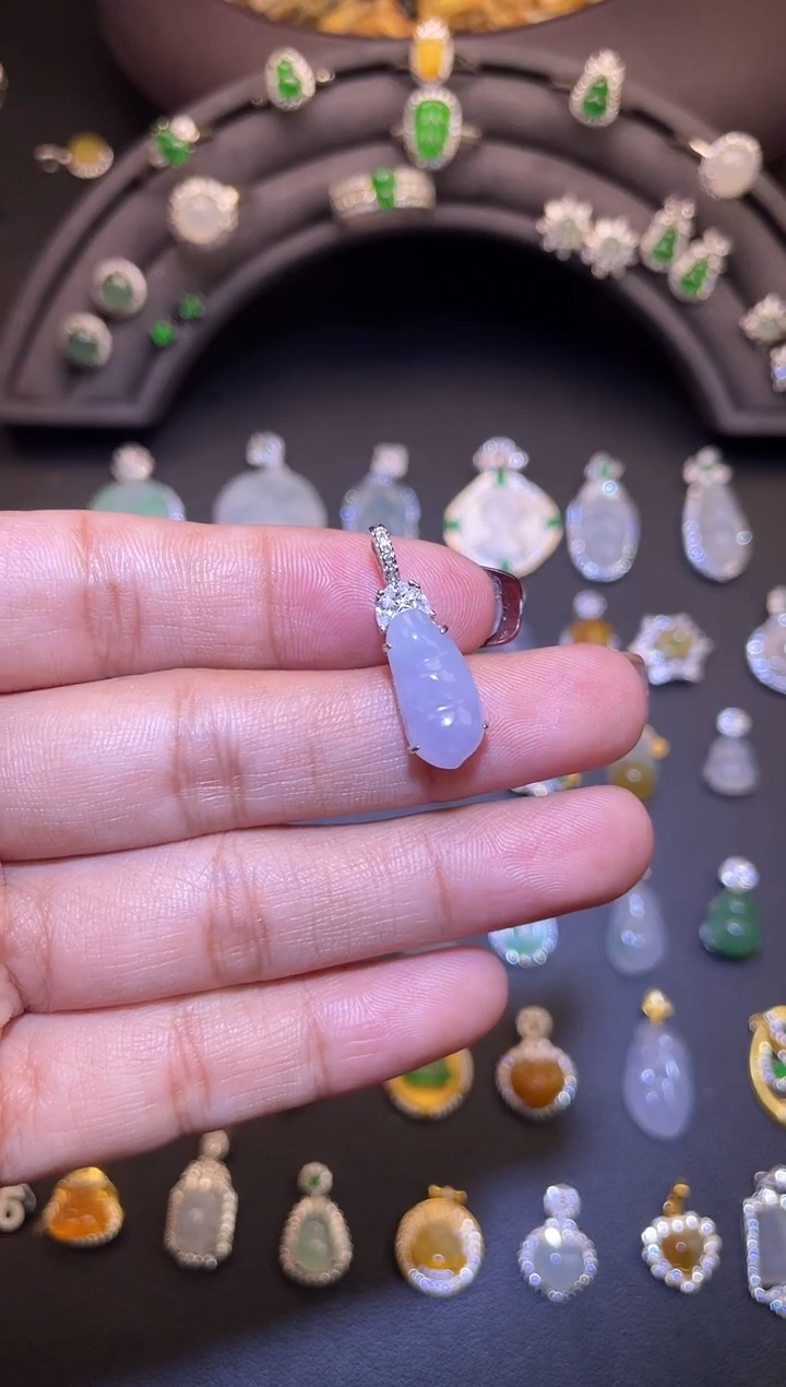 吊坠(不含链)银S925镶嵌翡翠1