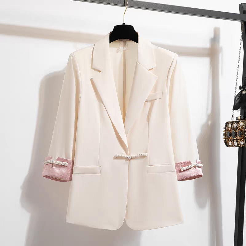 Y8新中式国风西装外套女2025春夏新款复古盘扣