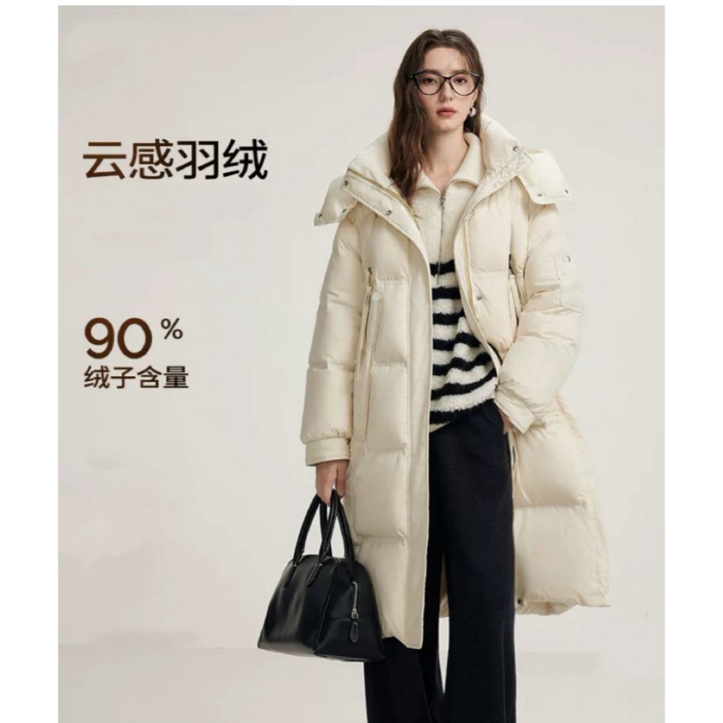 RY123秋冬设计感加厚时尚女款专柜品质保暖中长羽绒服