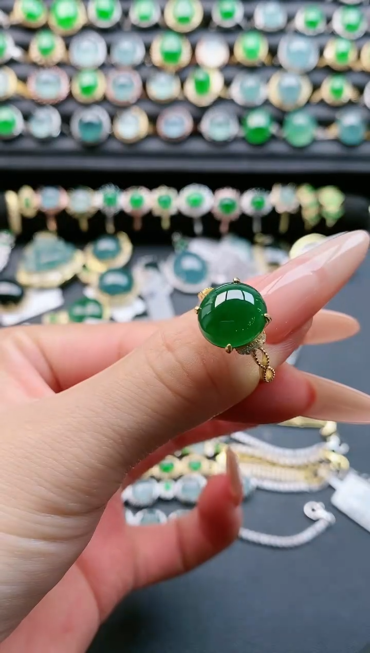 【闪购商品】翡翠戒指银S925镶嵌1111