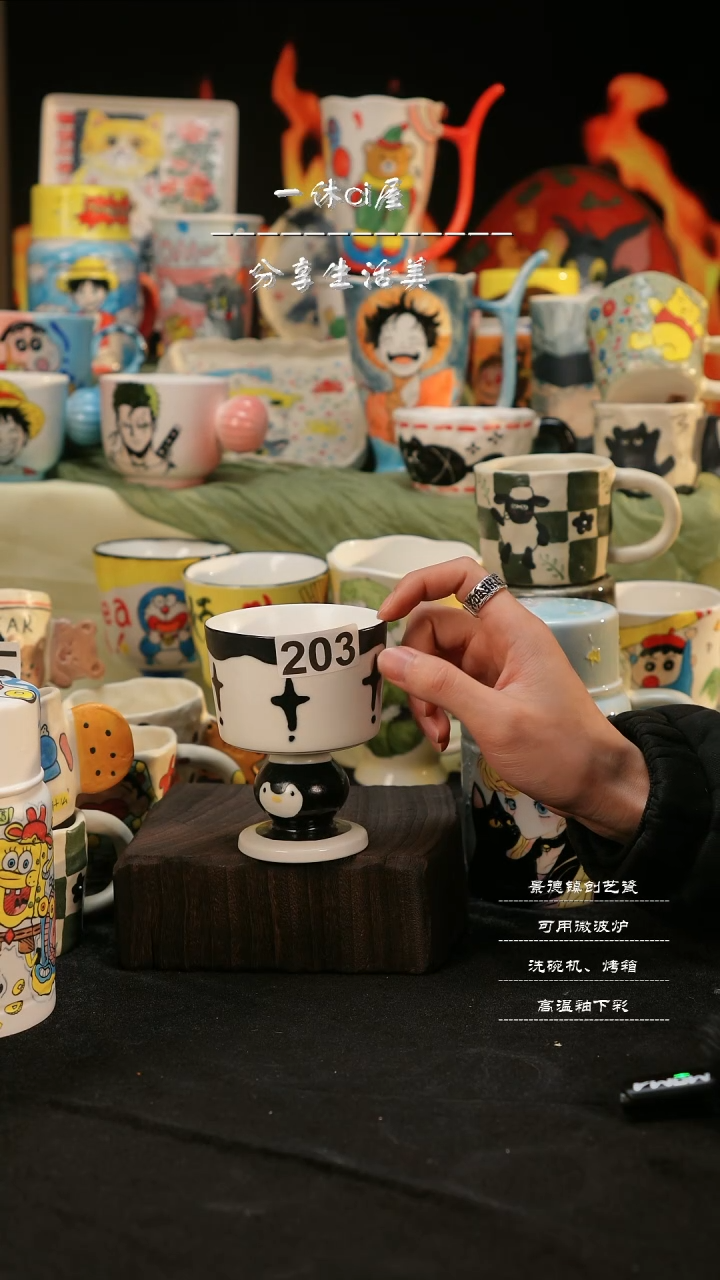 【闪购商品】摆件亲工手绘陶瓷-203